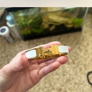 Hermes Gold and White bracelet
